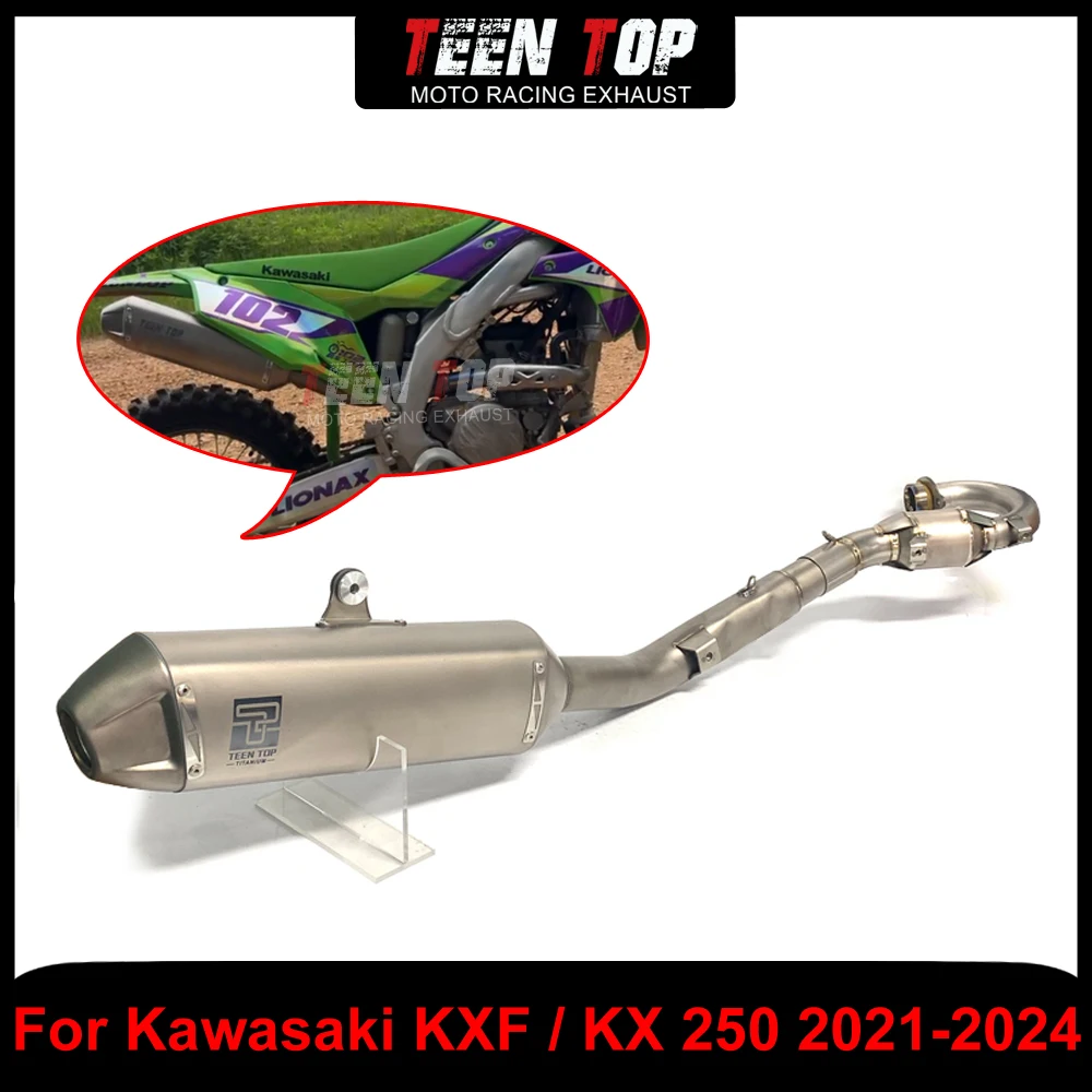 

Motorcycle 45mm Slip on Exhaust Connection Pipe For KAWASAKI KXF/KX 250 Full Exhaust Systems Titanium Alloy KXF 250 2021-2024