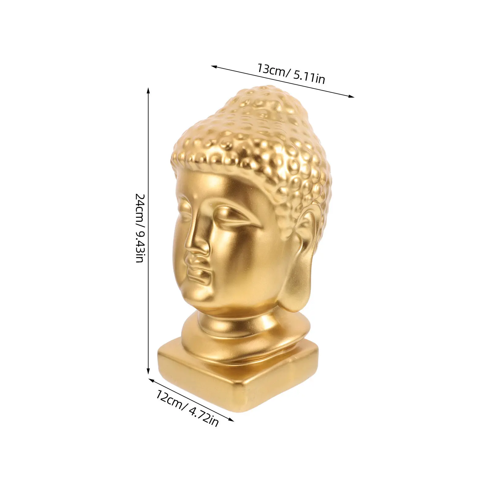 Resin Buddha Head Art Statue Elegant Detailed Sculpture for Living Room Entryway Meditation Feng Shui Spiritual Decor Home view 4