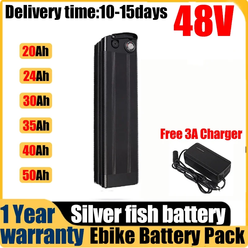 48V 13s5p Silver Fish Electric Bike 20ah 50ah Akku Accu Bafang 500w 800W1500w 30 40ah 35ah Bateria De Litio Lithium Battery