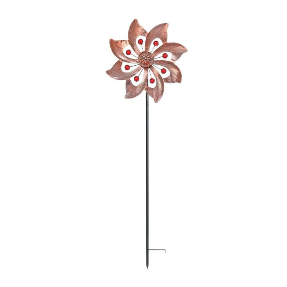

Landscape Art Decoration Metal Wind Spinners Creative Rotating Gardening Plug Durable Flower Pinwheel Courtyard