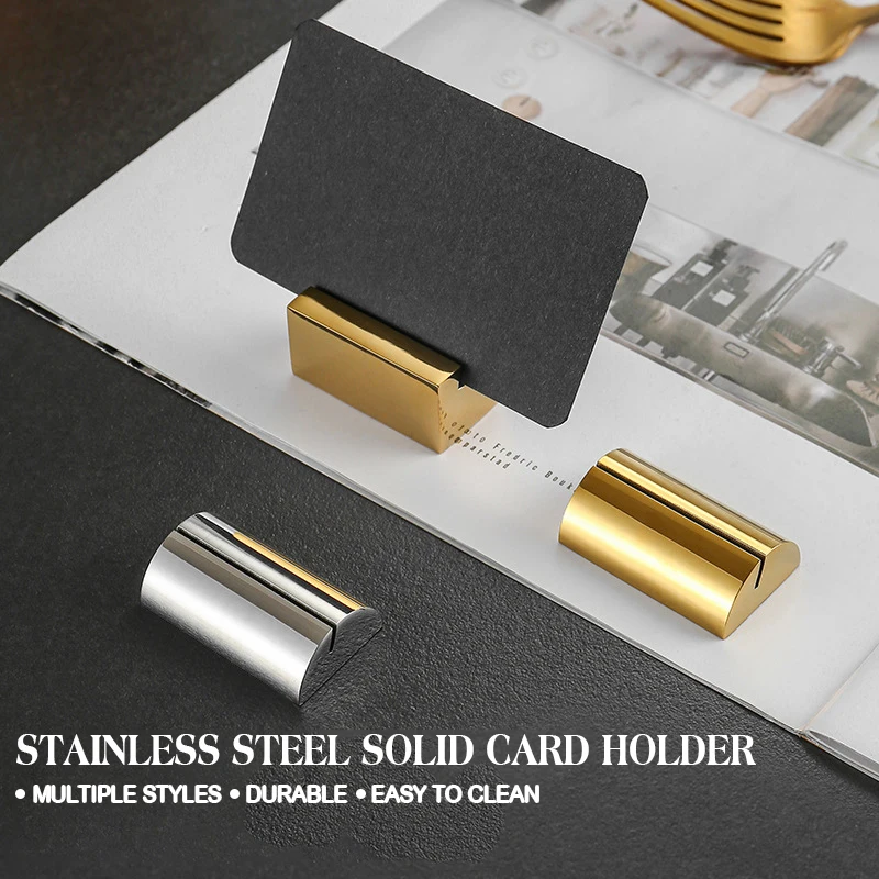 Stainless Steel Table Number Name Place Card Holder Menu Memo Price Label Paper Tags Wedding Photo Picture Sign Holder Clip
