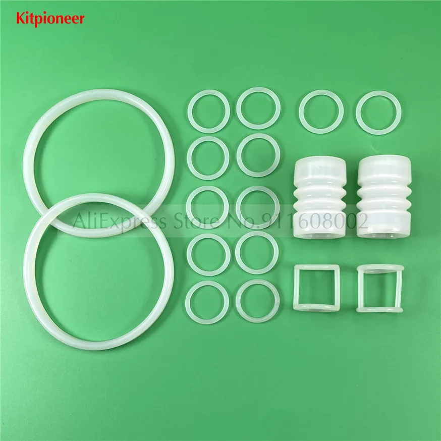 18 Pieces White Color Food Grade Silicone Sealing Rings Ice Cream Maker Parts Mixed Pack For BQL-818T Soft Serve Machines