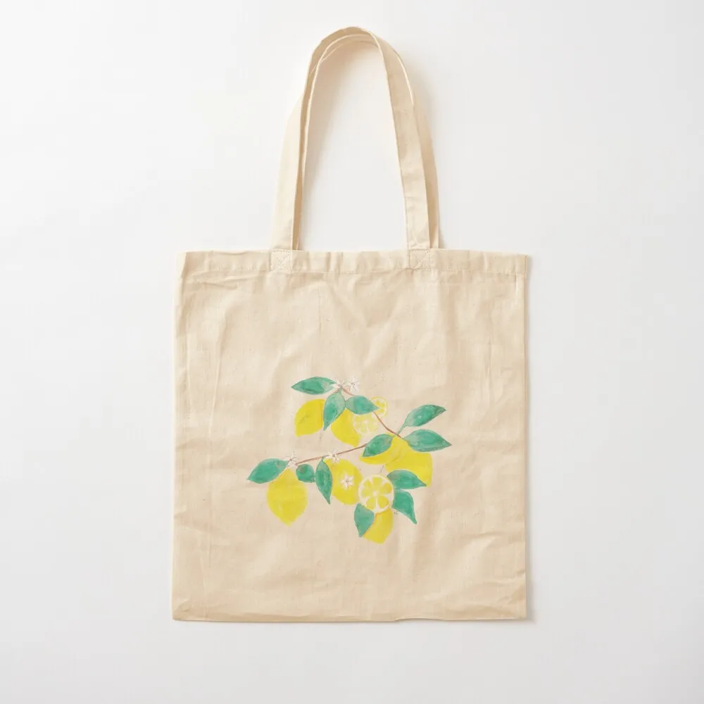 

Lemon fruits , leaves and flowers Tote Bag tote bag men foldable reusable bag Canvas Tote