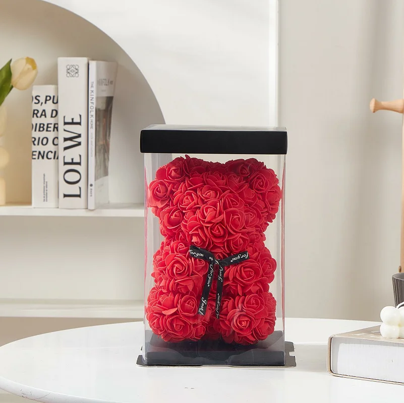 

Valentine Gifts Decoration Rose Bear Artificial Flower With Box Lights Teddy Bear For Women Girlfriend Birthday Gift Love Flower