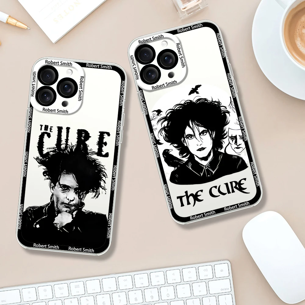 The Cure R-Robert S-Smith Phone Case for Samsung S24 S23 S22 S21 A55 A54 A35 FE PLUS ULTRA Transparent Bezel Shell