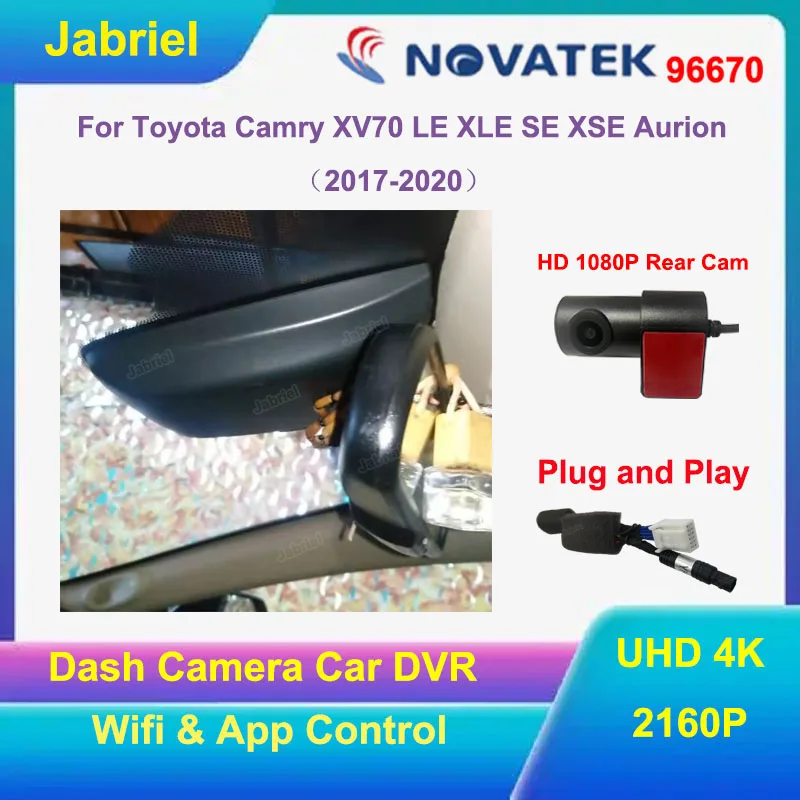 

Специальный автомобильный видеорегистратор UHD 4K для Toyota Camry XV70 LE XLE SE XSE Aurion 2017-2024, высококачественный видеорегистратор 2160P с Wi-Fi