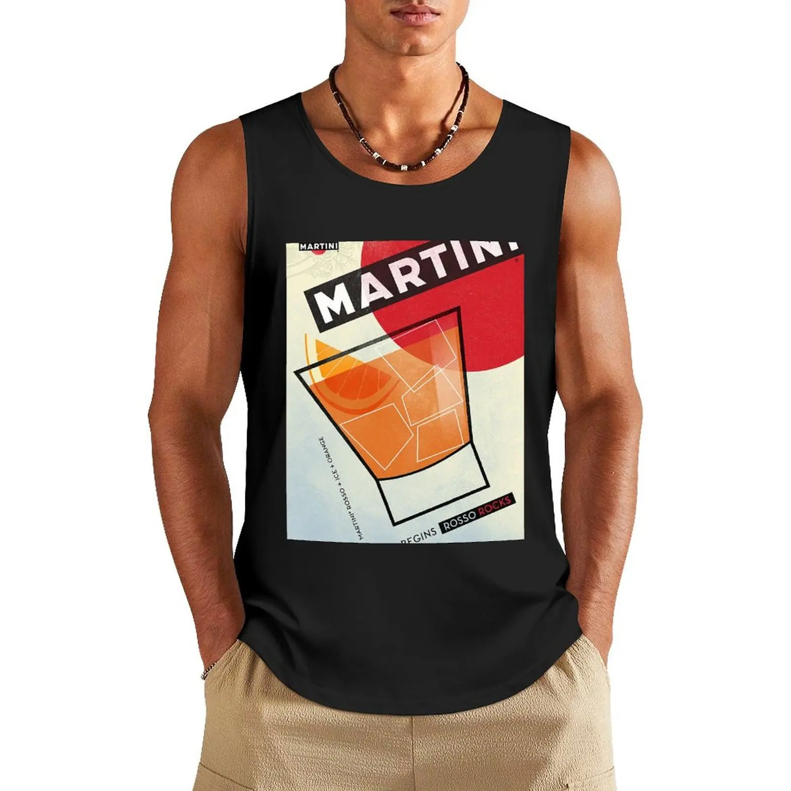 Martini Rosso Rocks Tank Top anime t-shirts t-shirts for Men's gym