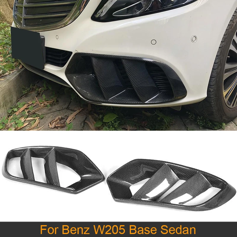 Carbon Fiber / FRP Front Bumper Air Vent Trim Mesh Grill Frame For Mercedes-Benz C Class W205 Base Sedan C180 C200 2015 - 2018