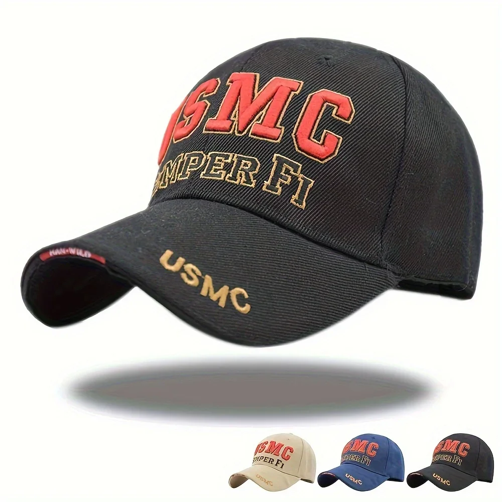 

2024 USMC Embroidered Baseball Cap, Breathable Tactical Embroidered Adjustable Baseball Cap for Women