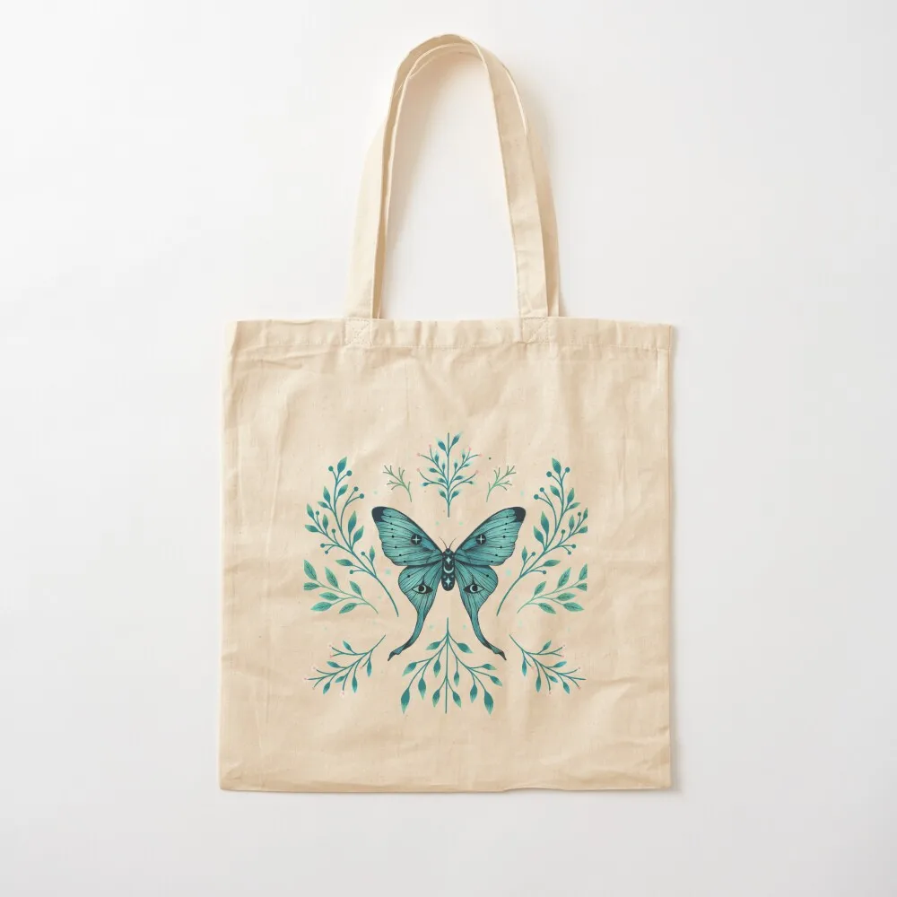 

Mystical Moon Moth - Turquoise Tote Bag sac pour femme university shopper bag Women's beach bags Canvas Tote Bag