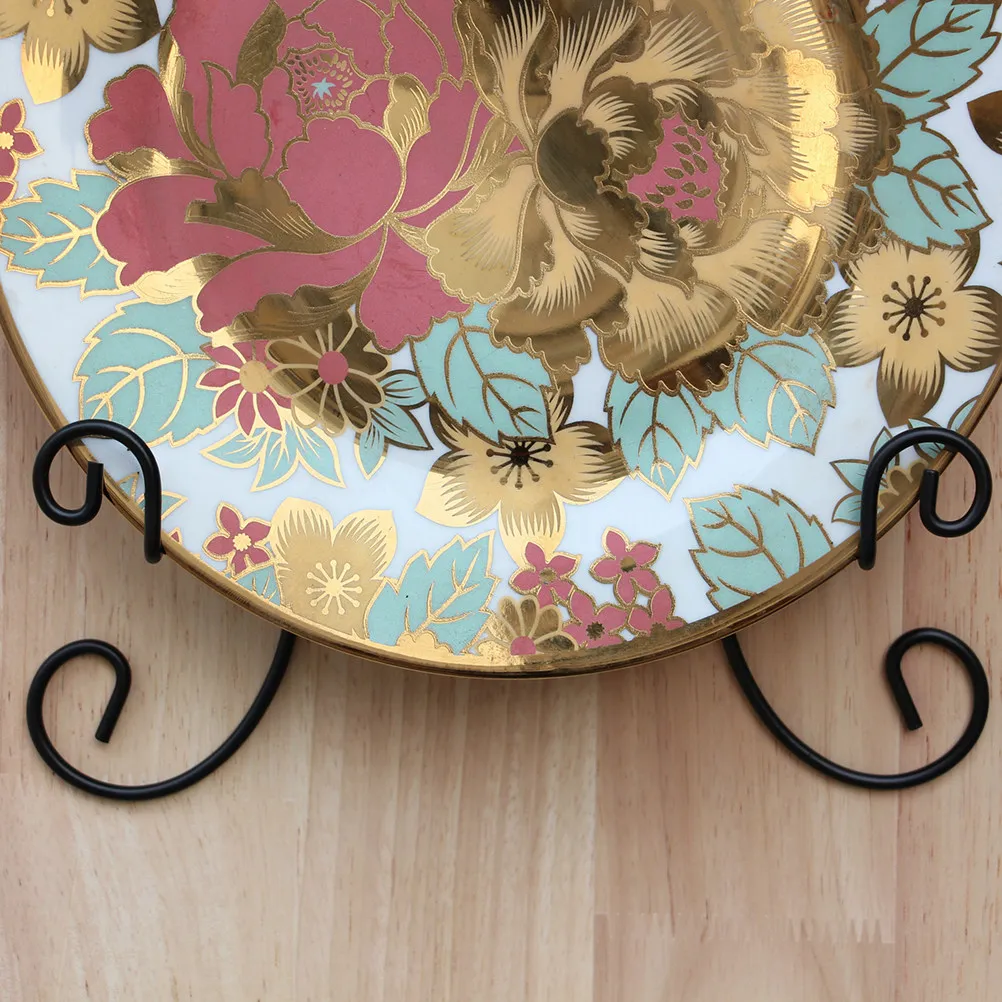 

Элегантная железная подставка-мольберт черного цвета для демонстрации украшений, фотографий, альбомов, поделок, тарелок, декора для дома, с изогнутым дизайном