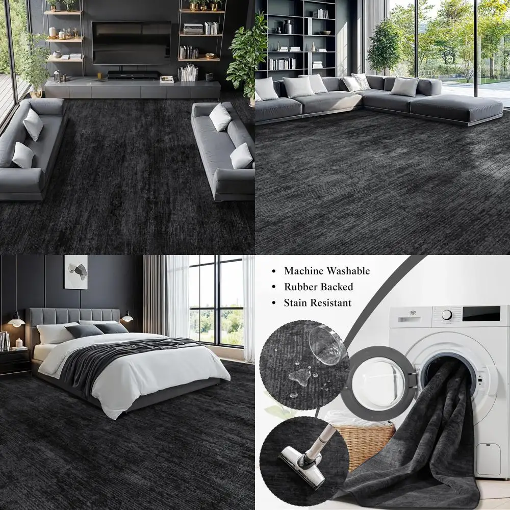 

Stain-Resistant 8x10 Boho Area Rug with Non-Slip Backing for Living Room and Bedroom, Durable and Ultra-Thin Vintage Style