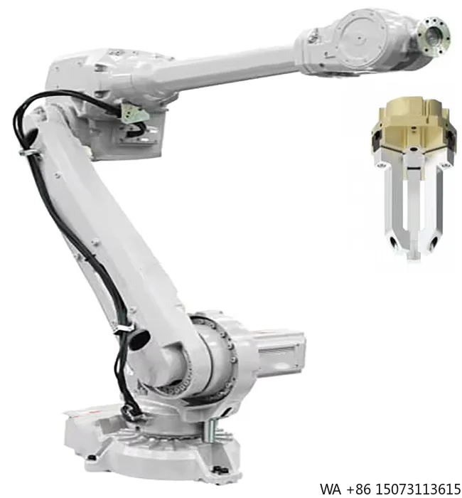 Articulated 6-Axis Robot Arm with Customized Fixture Gripper for Handling, Stacking and Palletizing Tasks