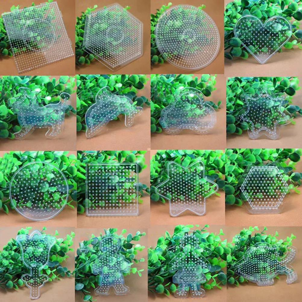 

Clear Large Interlocking Pegboard Square Hexagon Round Shapes Plastic for Beads Kids DIY Fun Pegboard Bead Tray