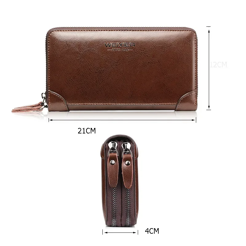 Men\'s Casual Clutch Men Functional Long Wallets Photo Holder Bank Card Holder Purse for Male Note Compartment Phone Pockets bags