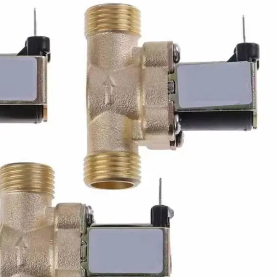All Copper 4 Way Solenoid Valve Thermostatic Mixing For Solar Water Heater High For Temperature Stable Control Hot Cold System