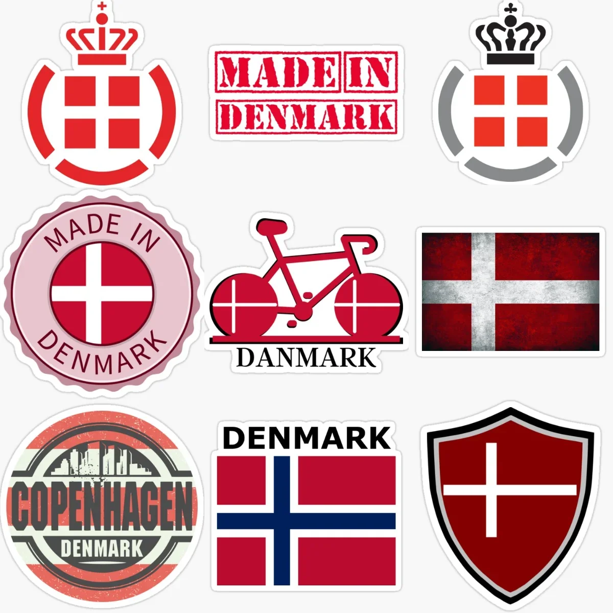 

Denmark Flag Map Emblem Creative PVC Sticker for Decorate Car Bicycle Van Helmet Bumper Window Wall Fridge Decal Accessorie