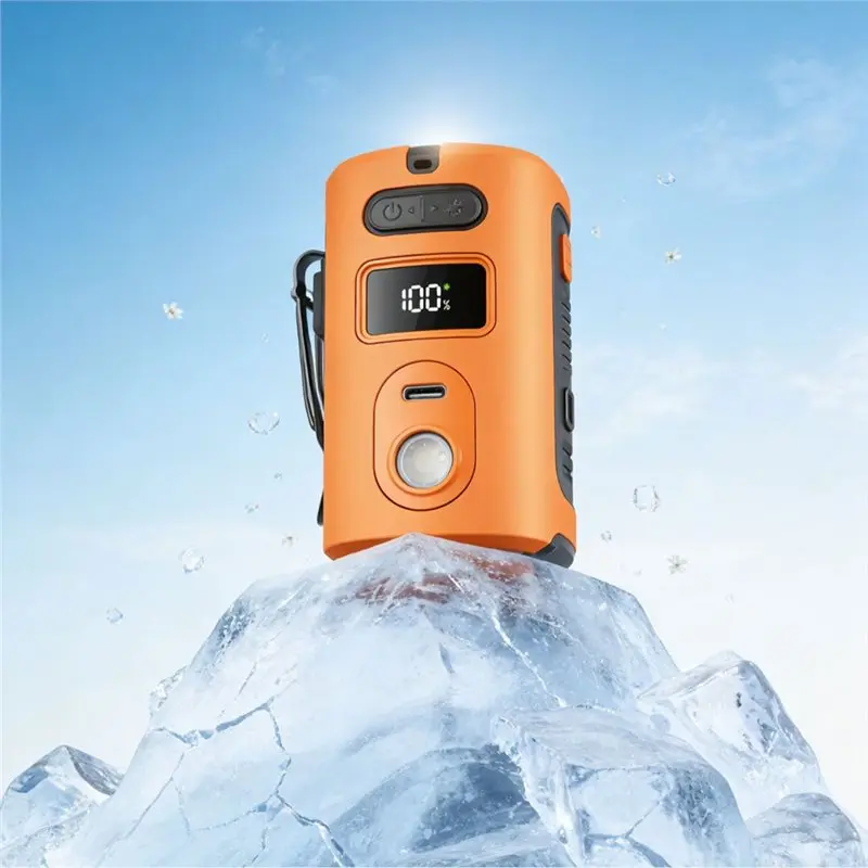 

A65T-Portable USB Hanging Neck Fan Mini Ice Cooling Fan With 100 Gear LED Light Outdoor Cold Air Fan Waist Fan