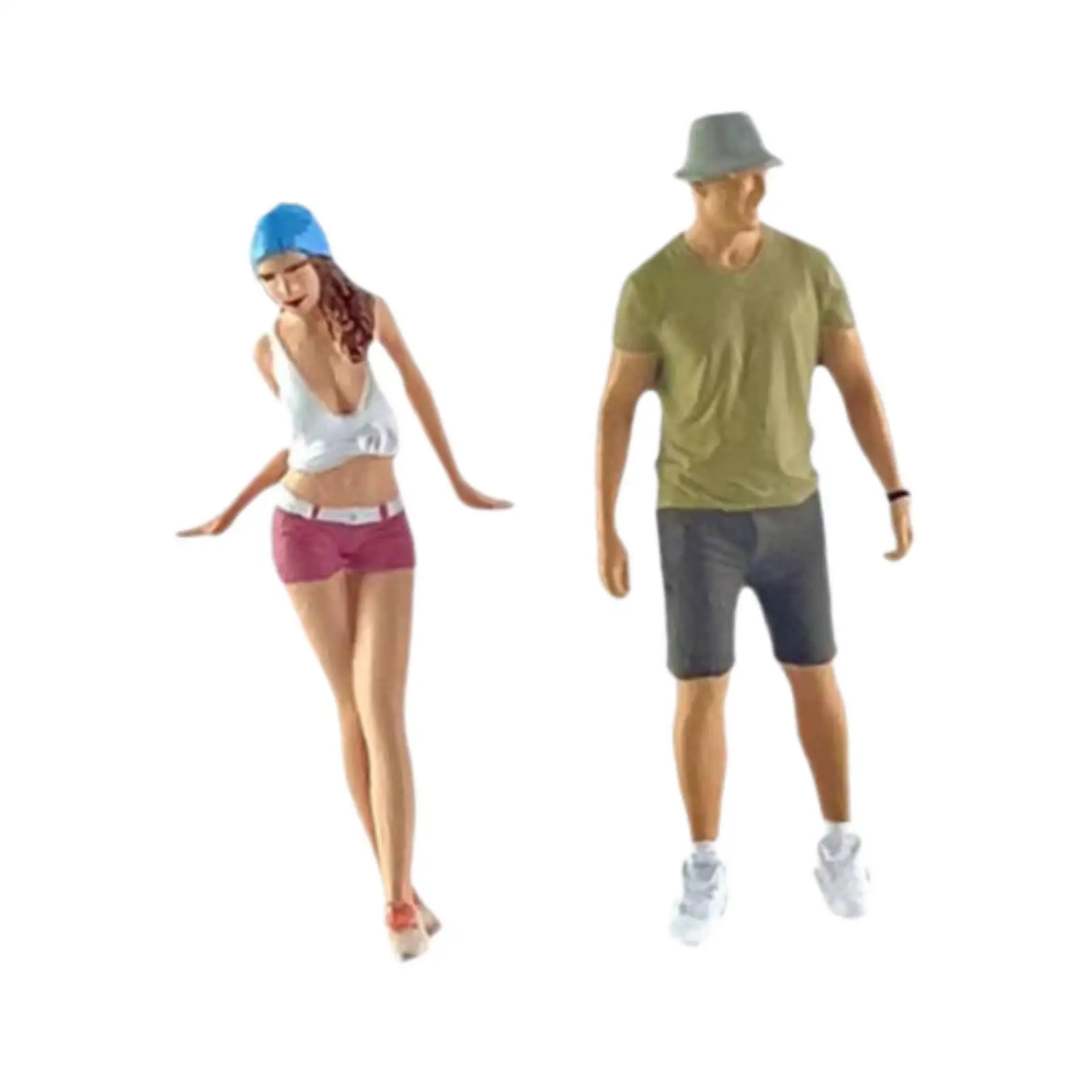 2x 1:64 Hand Painted People Figures for Micro Landscape Architecture Model