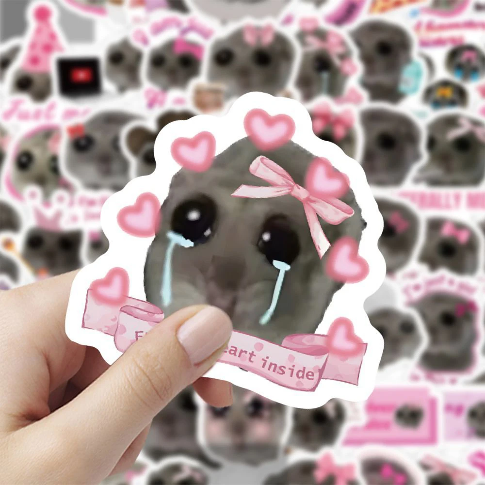 10/30/60pcs Divertente Carino Criceto Triste MEME Del Fumetto Decalcomanie Degli Autoadesivi FAI DA TE di Skateboard Chitarra Del Computer Portatile Bagagli Kawaii Animale adesivo Decor