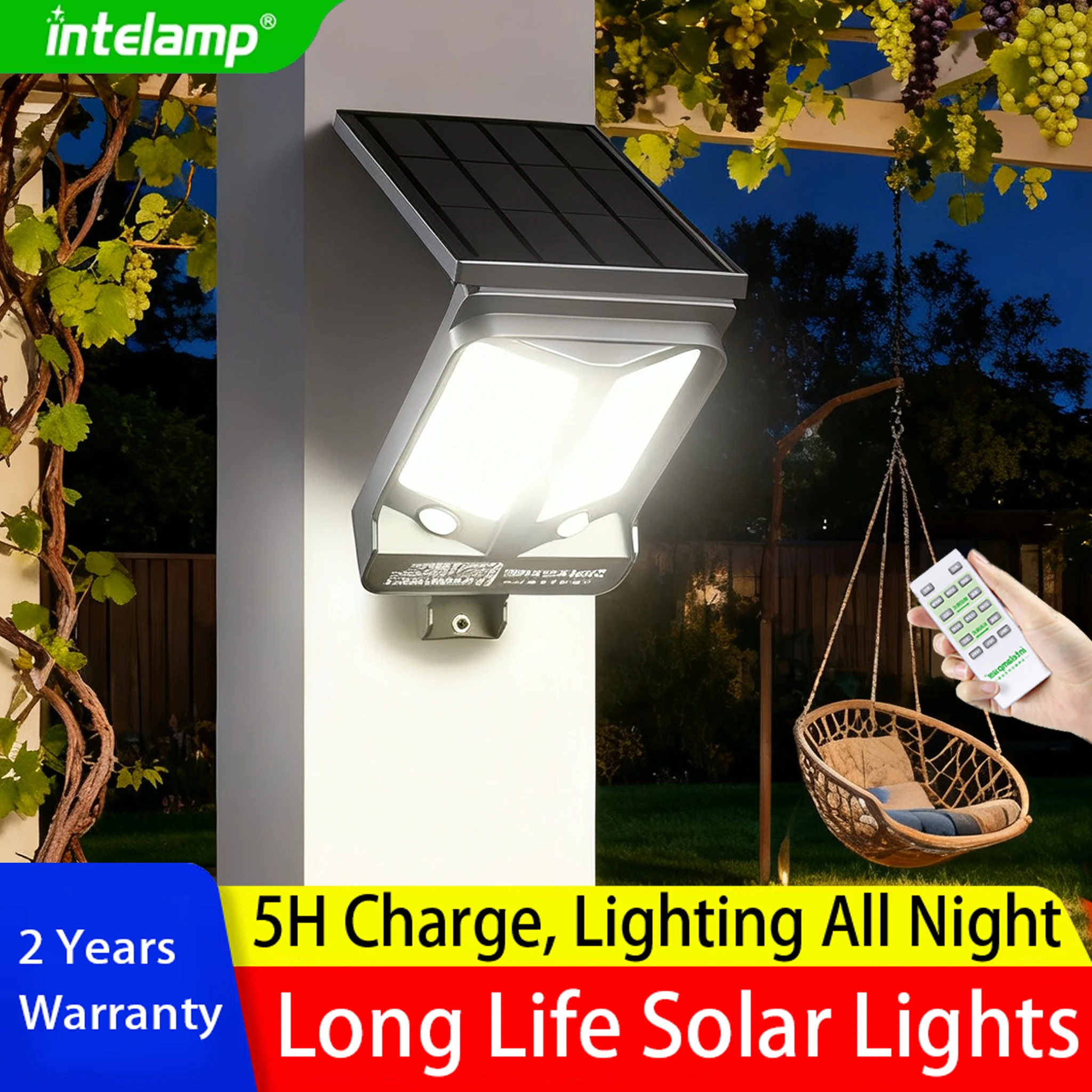 

2026 Новая супер яркая 99 светодиодная солнечная лампа для уличного сада, солнечная светодиодная лампа, водонепроницаемый прожектор с питанием от солнечного света и датчиком движения