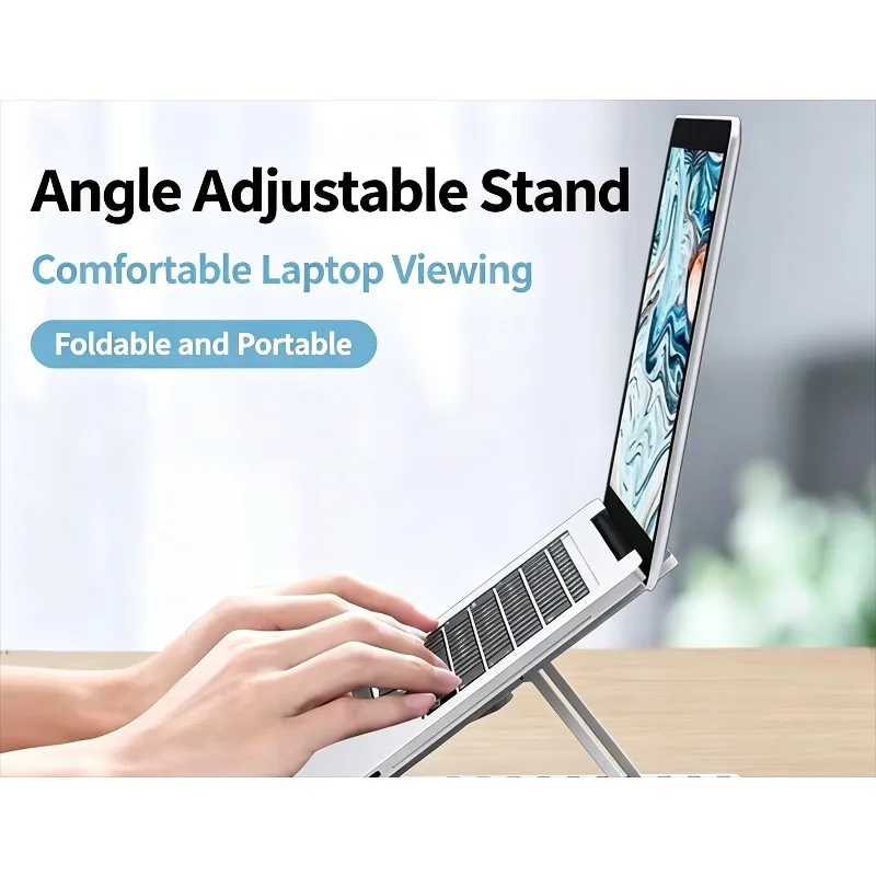 Foldable Adjustable Laptop Stand Portable Plastic Cooling Riser Height Adjustable Notebook Tablet Desktop Support Bracket