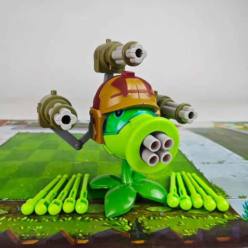 Plants Vs Zombies 7 Hole Gatling Machine Gun Pea Shooter Egyptian Zombie Doctor Giant Full Set Game Scene Game Figures Kid Gift
