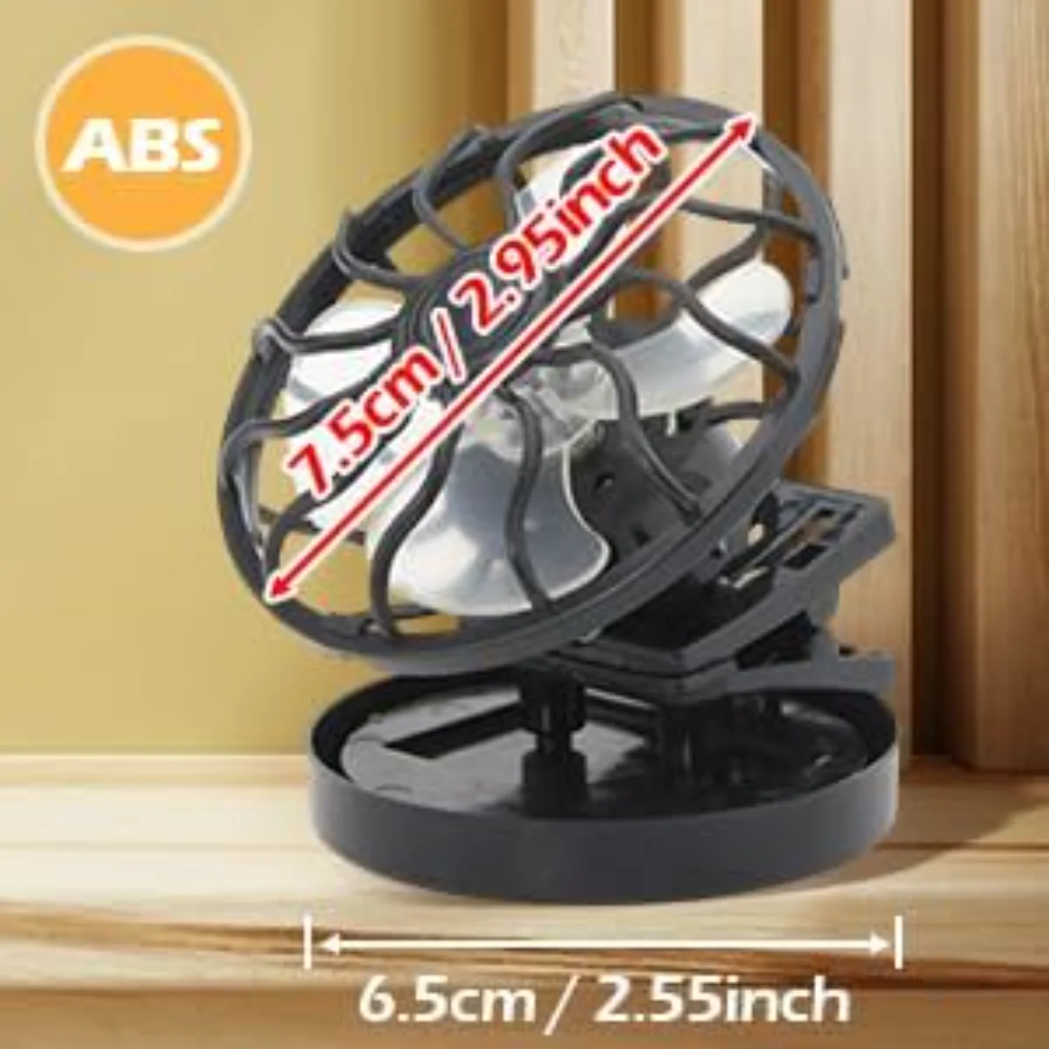 2Pcs Clip-on  Mini Solar Powered Fan Portable Handsfree Cooling Fan for Outdoor Camping/Fishing/Hiking