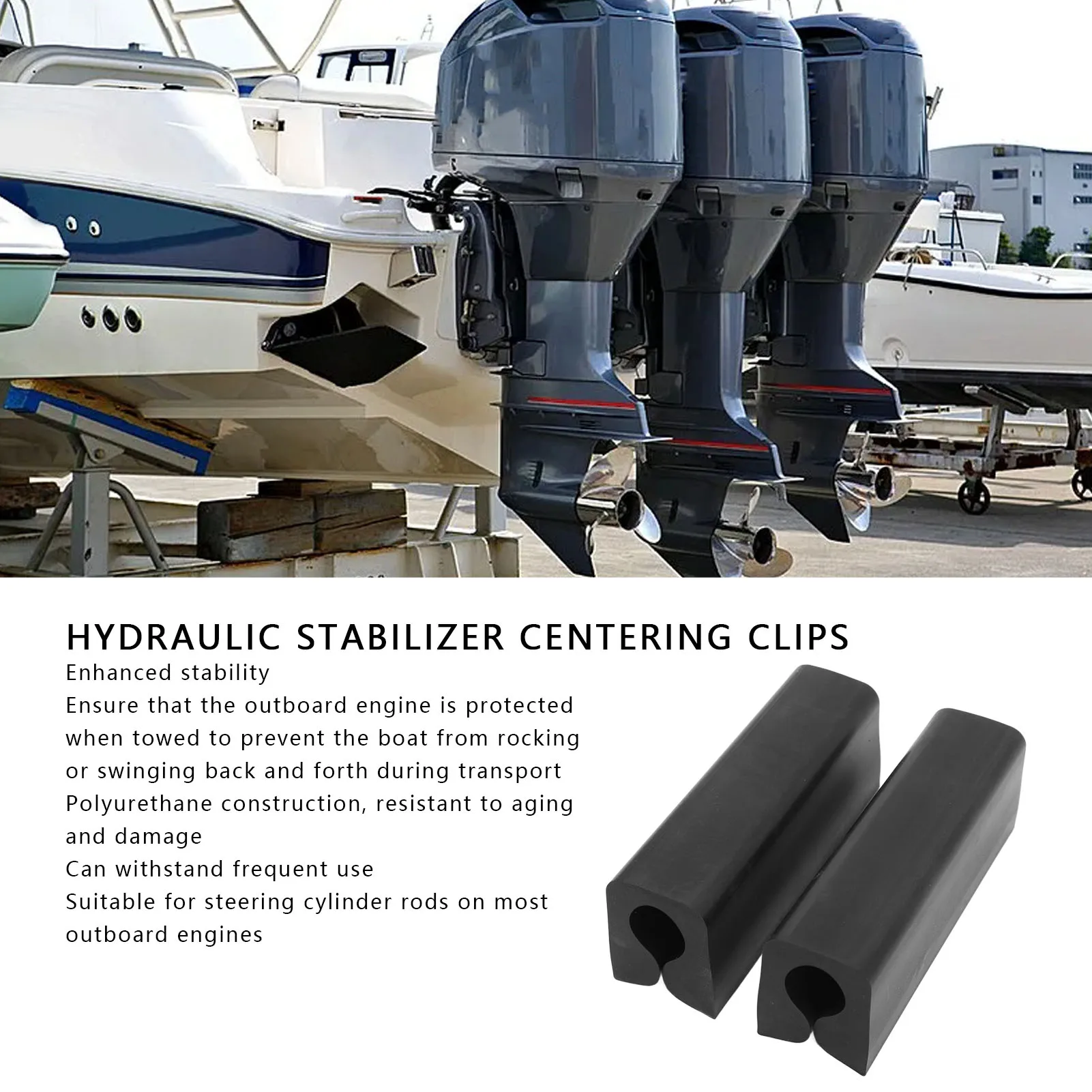 قارب Transom دعم التوقف مقاطع توسيط المثبت الهيدروليكي تعزيز الاستقرار لقضبان اسطوانة توجيه المحرك الخارجي #2