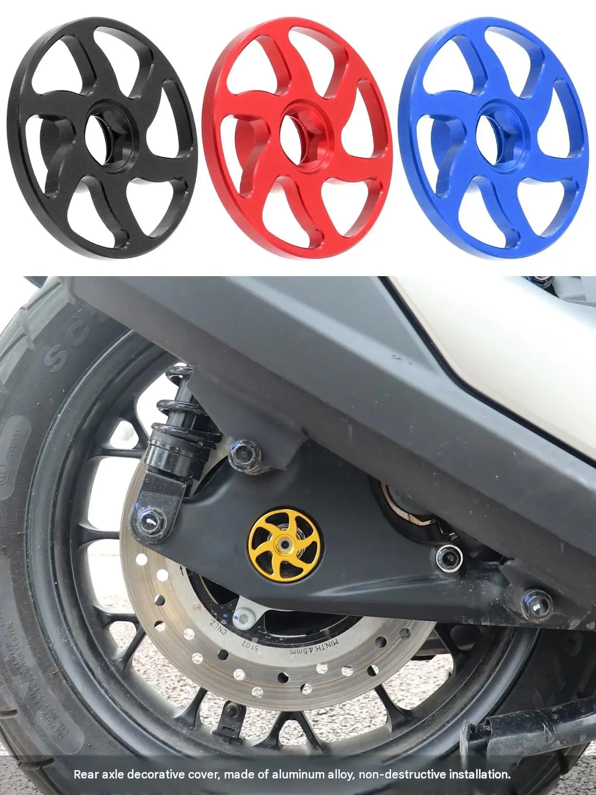For Kymco Xciting ST250/S250/S350/X350 Rear Axle Decorative Protective Cover Axle Bolt Protective Cap Sediment Reduction Moto