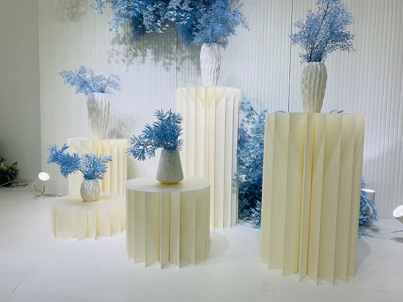

New Paper Folding Cylinder Pedestal, Display Rack, Pillars For Wedding, Diy Dessert, Cake, Table Stand, Party Decoration, 4 Pcs