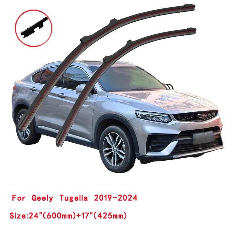 For Geely Azkarra Atlas Pro Tugella Okavango ICON SUV 2020 2021 2022 2023 Car Winter Brushes Double Rubber Wiper Blades Window