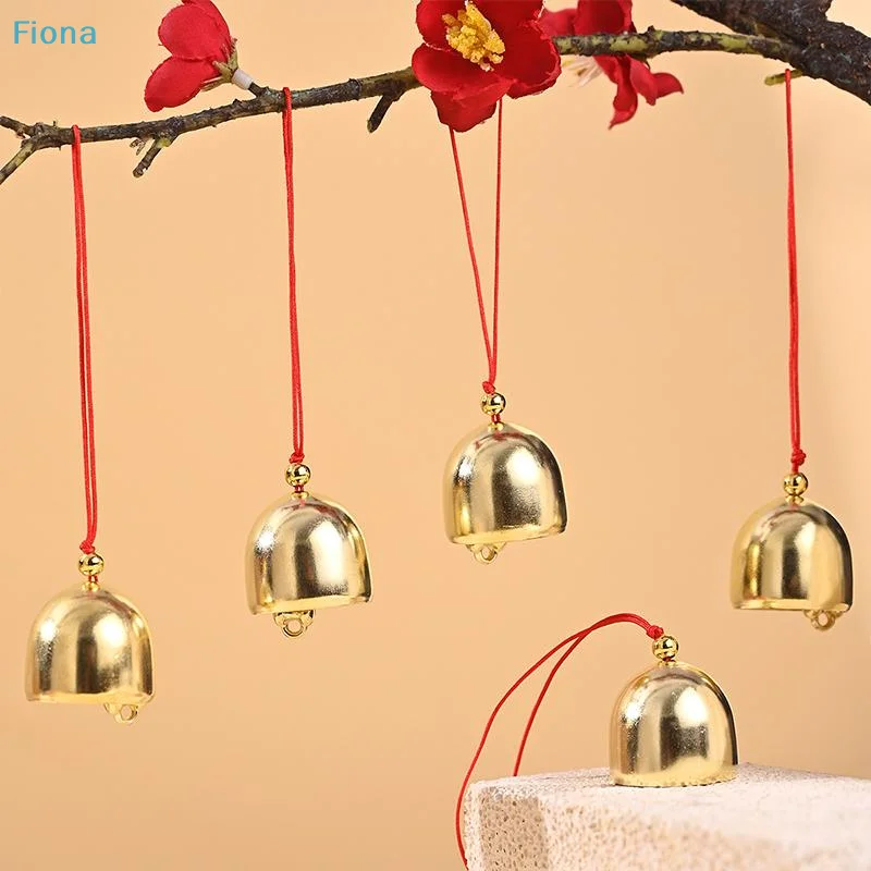 ✔Golden Metal Bells with Red Strings,Small Brass Jingle Bells for Christmas,Wind Chimes,Crafts,and Home Decor