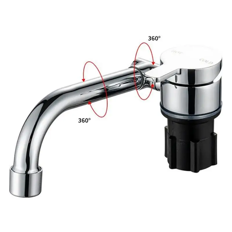 Grifo de agua plegable para autocaravanas, grifería de fregadero de cocina de construcción de latón, cromado, pulido, a prueba de óxido