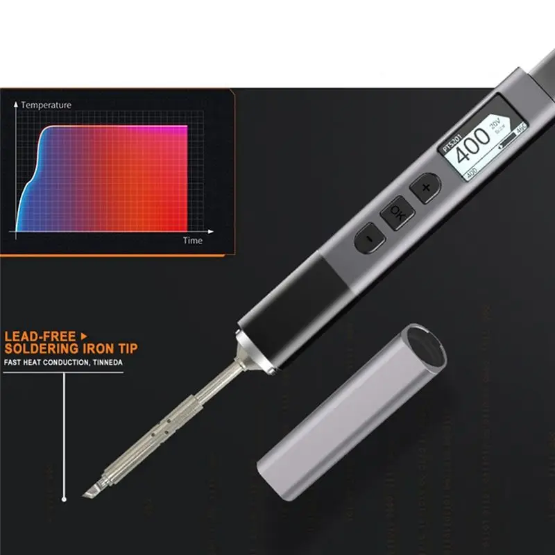 A23F-PTS201 Smart Electric Soldering Iron 100W Mini Portable Fast Heating Soldering Station Universal Soldering Iron Tip