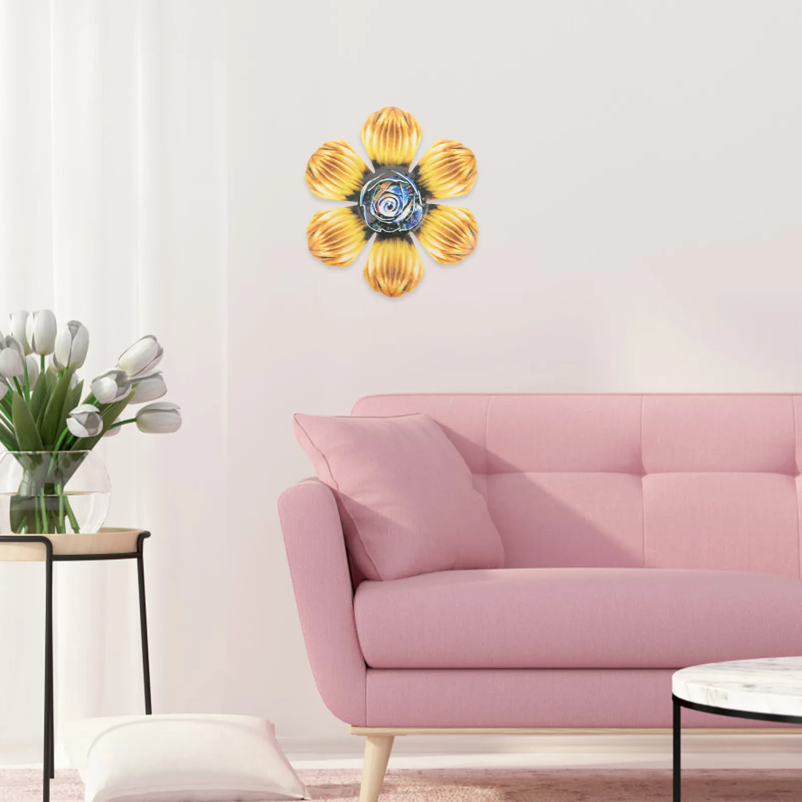 Metal Flower Wall Decor Iron Art Vintage Style Floral Sculpture Hanging Ornament Home Garden Decoration Metal Flower Wall Art