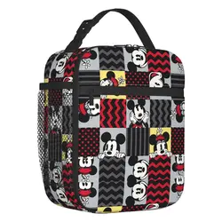 Custom Mickey Mouse Cartoon Collage Thermal Insulated Lunch Bag Portable Lunch Tote Work School Travel Storage Food Box