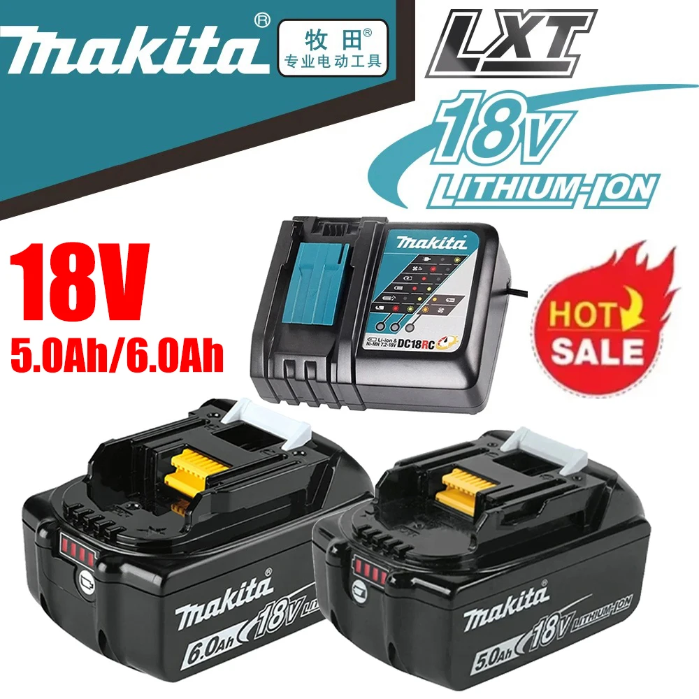 

Original Makita 18V Battery 3.0/5.0/6.0Ah BL1860 BL1850B BL1850 BL1840 BL1830 screwdriver 18v Power Tool Replacement Battery