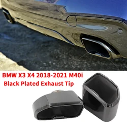 For BMW G01 X3 G02 X4 2019 2020 Stainless Steel Muffler Tip Black Plated Exhaust Pipe Rectangle Tailpipe Exhaust System