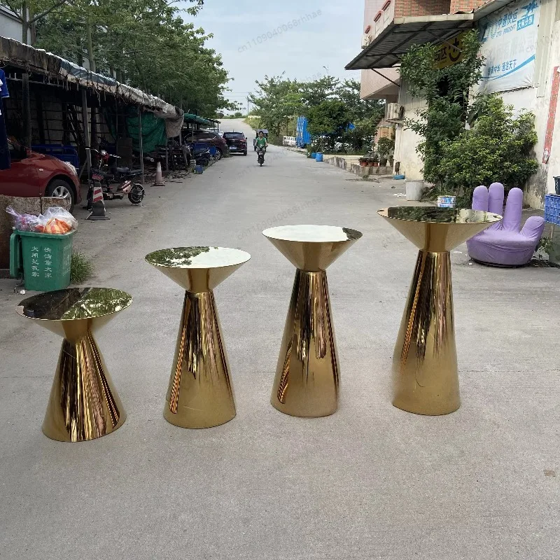 Fashion Golden Stainless Steel Banquet Layout Equipment, Wedding Decor Base Accessory for Event Dining Arrangement