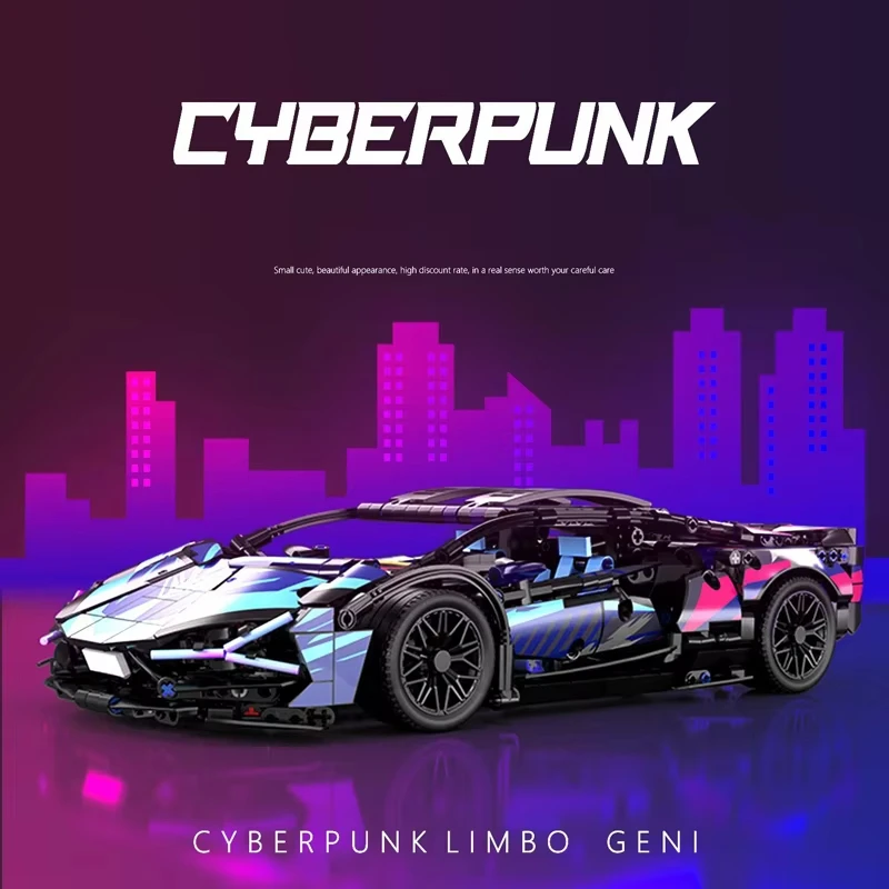 1280pcs Technical Building Blocks Car MOC Toys Adult Collectible Cars Set to 1:14 Scale Sports Car Model Children Birthday Gifts