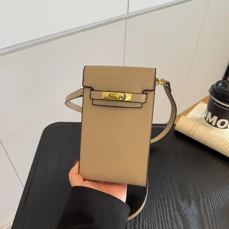

Vintage Chic Crossbody Bag 2025, Women's Fashion Mini Bag, Trendy Vertical Cell Phone Pouch, Hands-Free Belt Bag