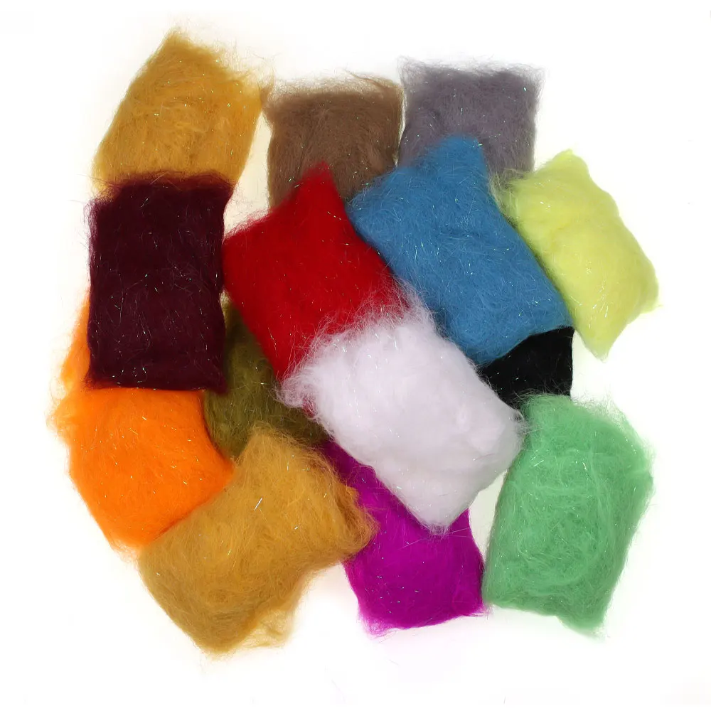 ICERIO 3g/Packung Weiches, natürliches Hasenhaar-Dubbing-Material für Fliegenbinden, Ice Wing Dubbing-Material, glitzerndes Kaninchenhaar für Nymphen und Scuds – Detail 8