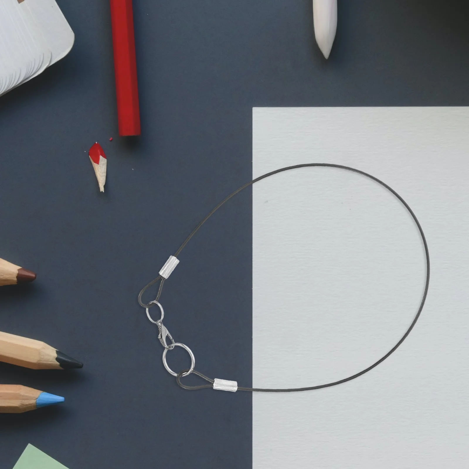 

4pcs Anti Lost Steel Wire Lanyard Clip Heavy Duty Universal Cable For Keys Pens Flashlights Id Badges Gloves Writing Tools