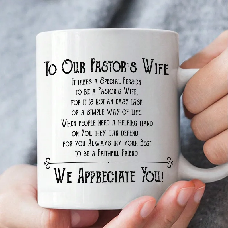 

1 Fun 11 oz Ceramic Mug - Pastor's Wife Gift, Appreciation Gift for Pastor's Wife - Great for Summer and Winter Beverages, Home