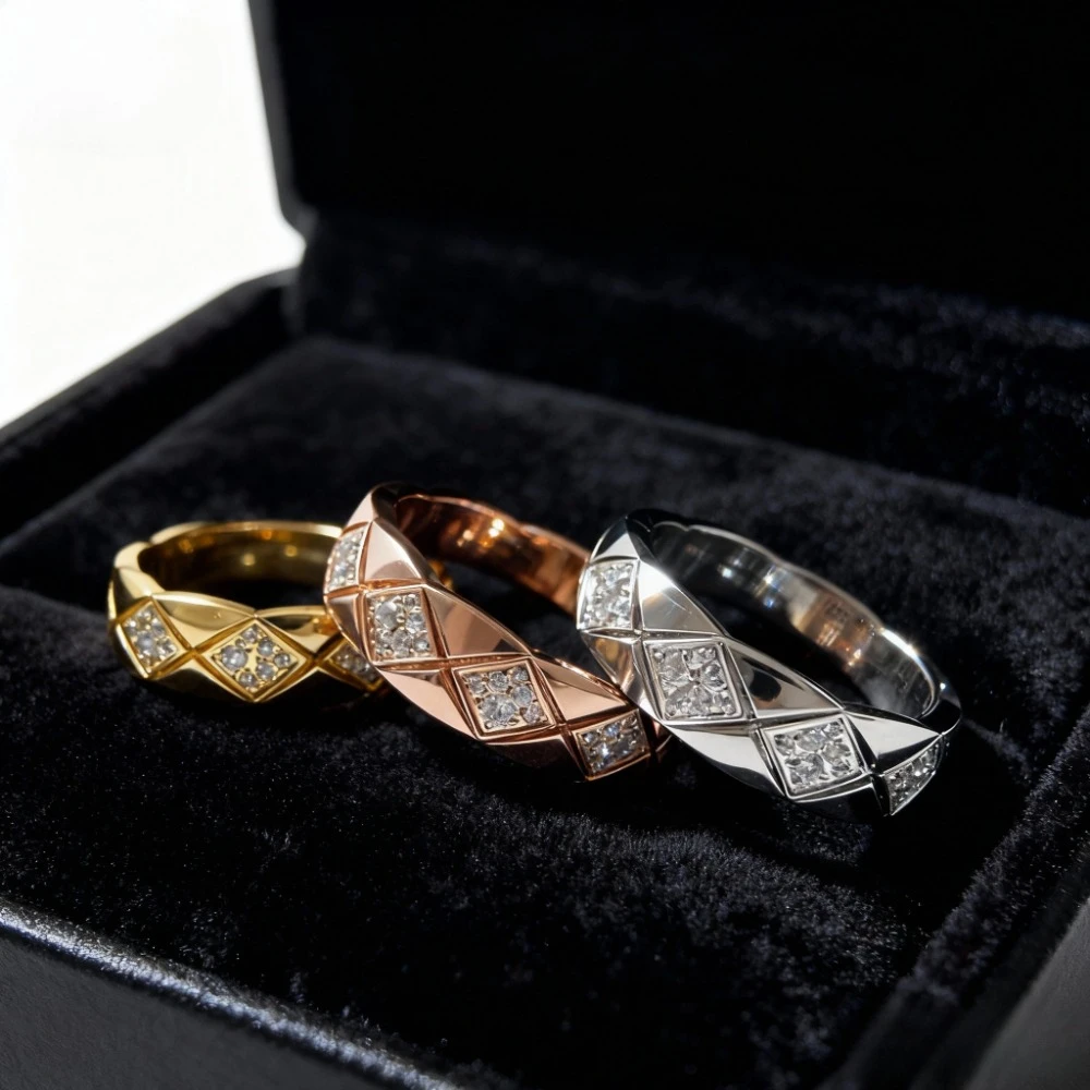 

2025 Trendy Jewelry Handmade CNC Wide Diamond Ring, Wholesale with Free Shipping