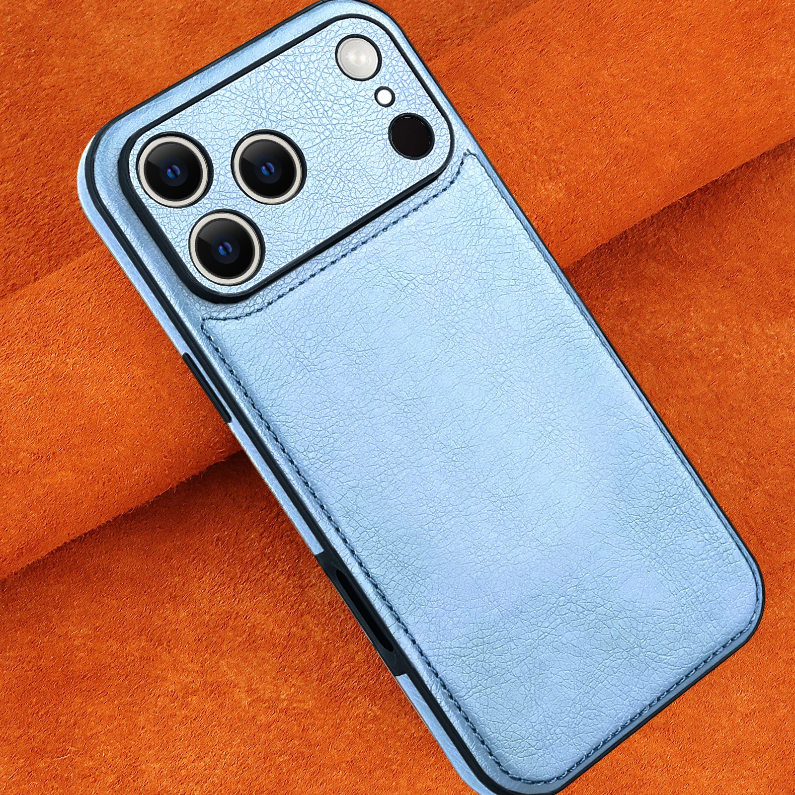 Weiche Leder-Handyhülle, für iPhone 18 17 16 15 14 Pro Max, 16 14 15 Plus, ultradünner Linsenschutz, stoßfeste Lederhülle