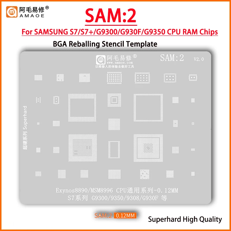 Amaoe SAM1-18 BGA Stencil Reballing For SAMSUNG S7/S7/S6/S8/S9/S10/S20/S21/S22 Ultra Note 10/9/8/6/5 A10 A20 A30 A40 A50 A60 A70
