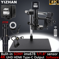 4K UHD Professional Industrial Microscope For Soldering, HDMI USB Digital Microscope Camera 1/1.8\