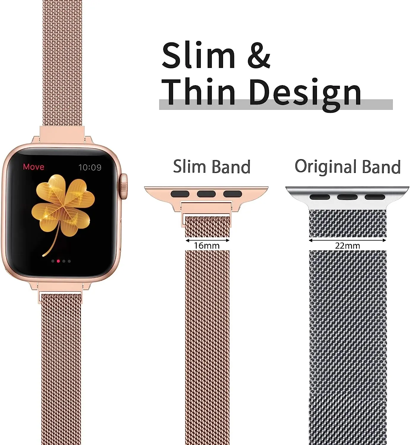 Milanese Loop Strap For Apple watch Band 40mm 44mm 41mm 45mm 42mm 49mm 38mm Slim bracelet iWatch series 3 5 4 6 se 7 8 ultra 2 9